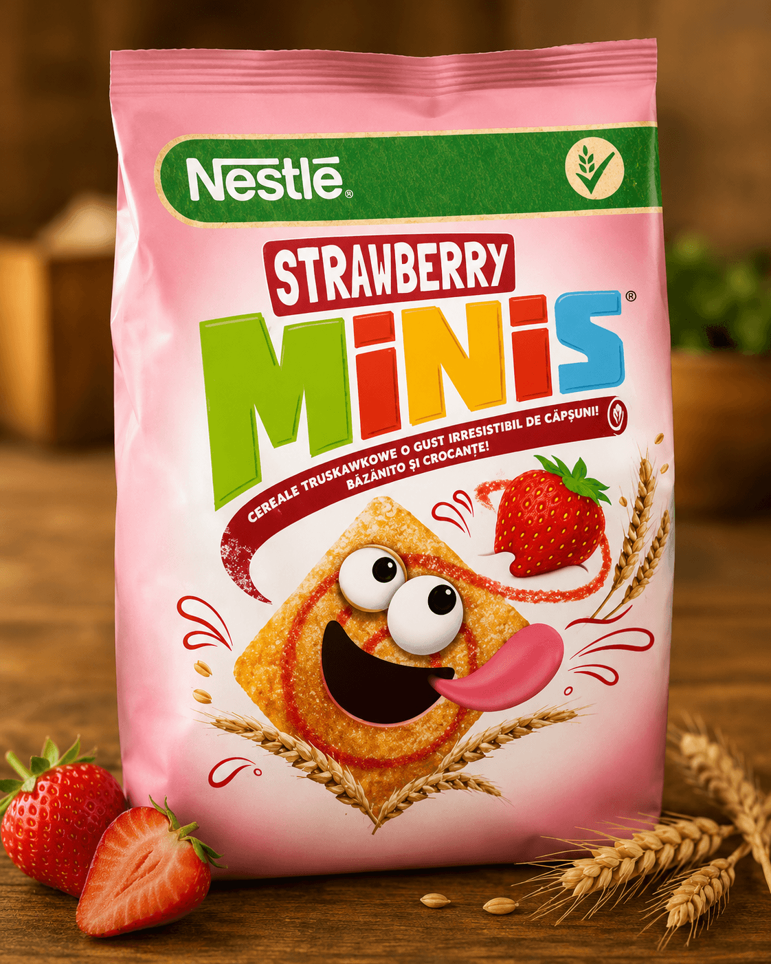 NESTLE STRAWBERRY MINI CEREALE CU GUST DE CAPSUNI 450G