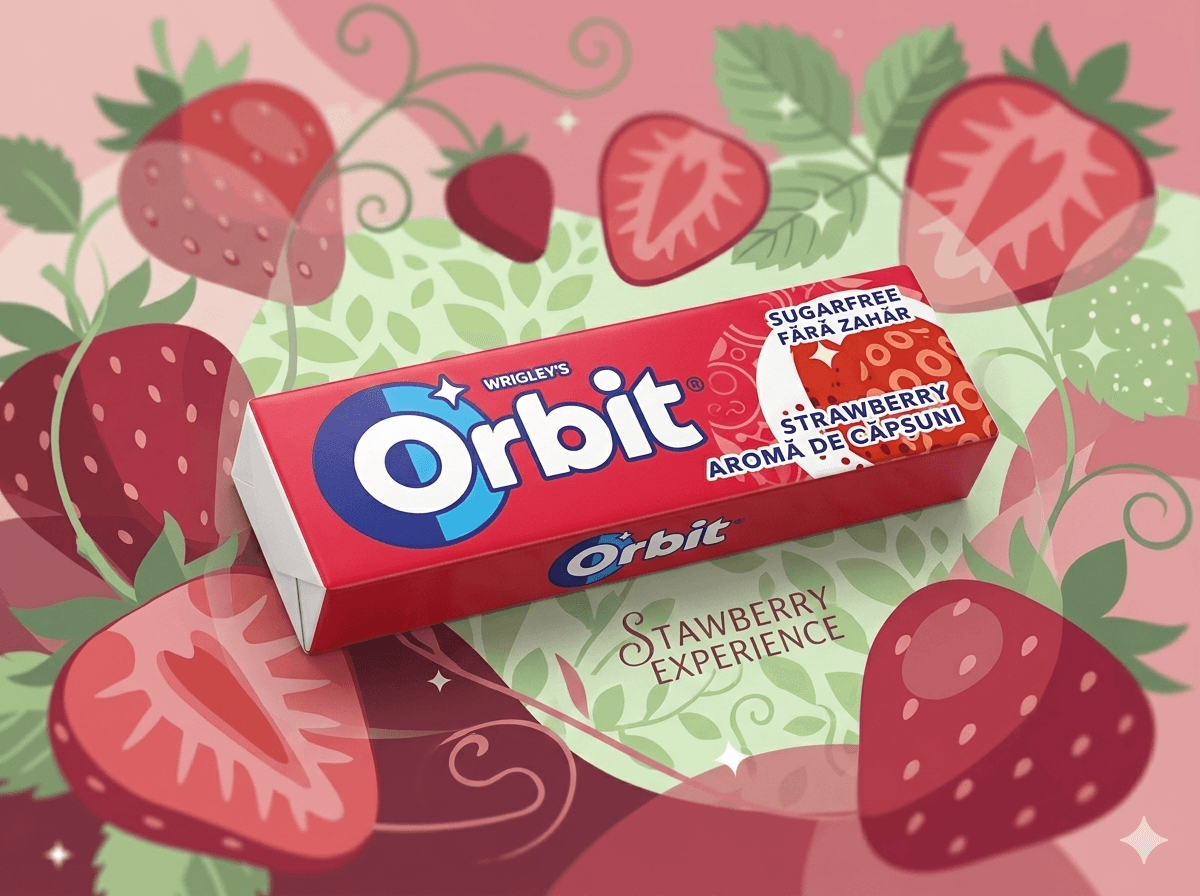 GUMA ORBIT CU AROMA CAPSUNI 14 G