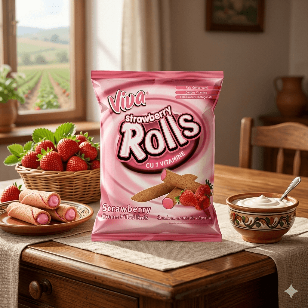 VIVA STRAWBERRY ROLLS 100G