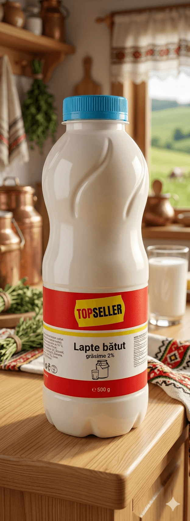 TOPSELLER LAPTE BATUT 2% 500G PET