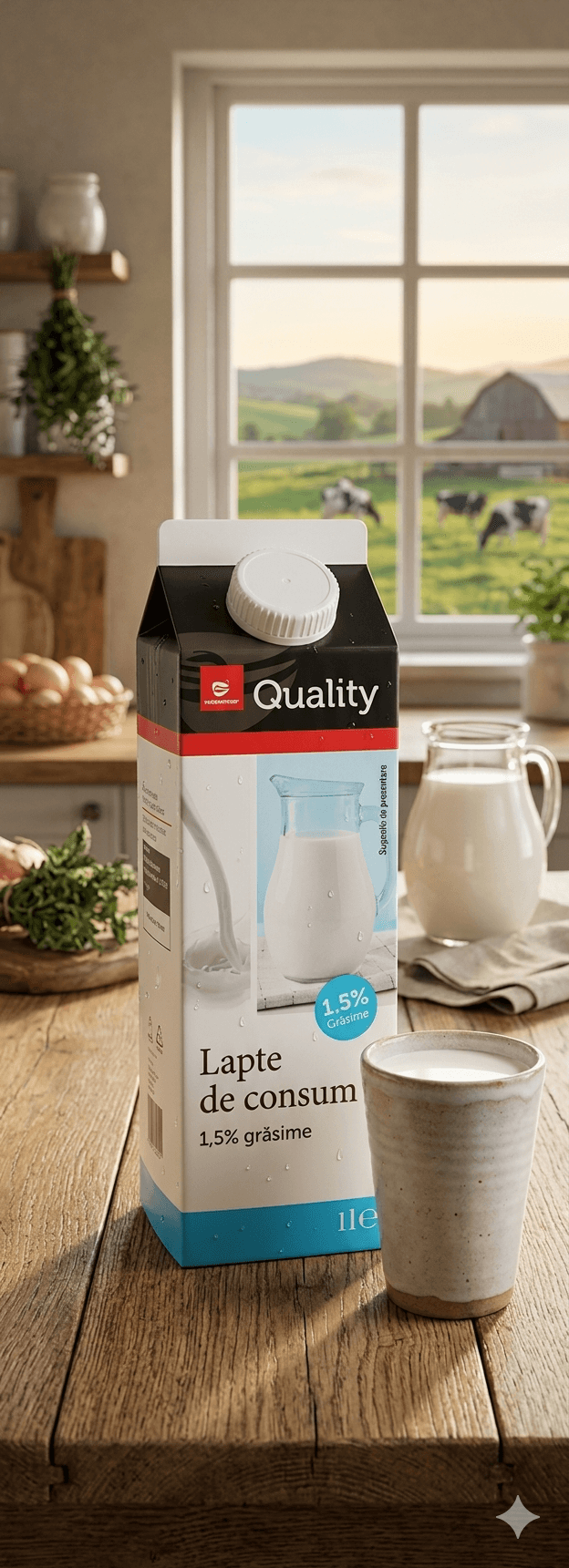 TRANSGOURMET QUALITY LAPTE DE CONSUM SEMID. 1,5% GRASIME 1 L