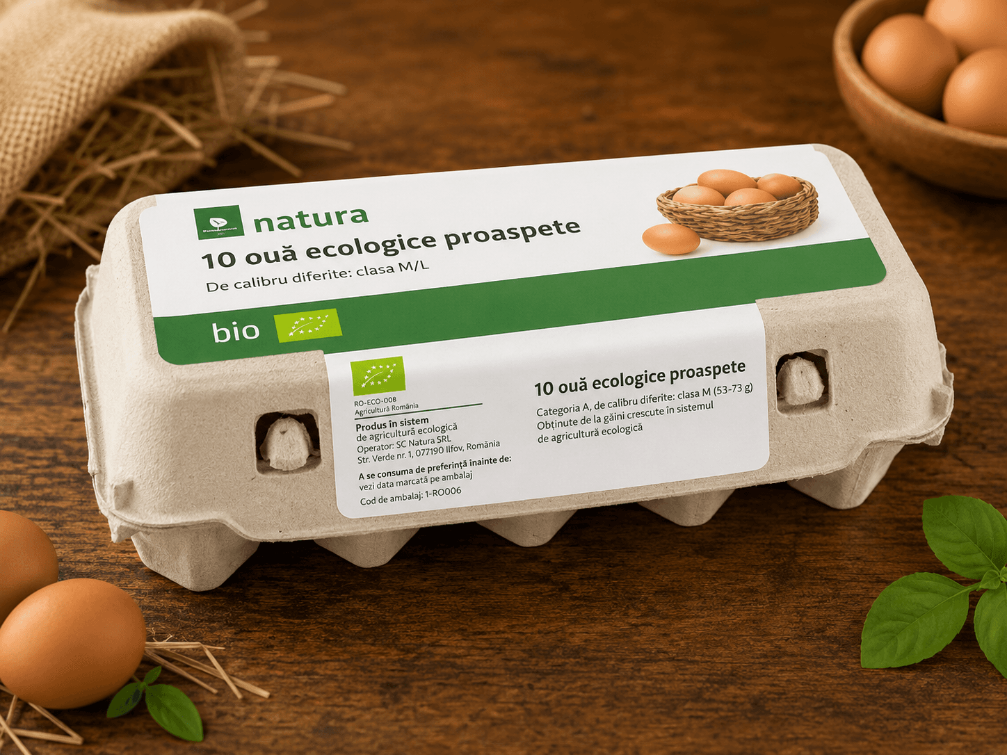TRANSGOURMET NATURA OUA ECO COD 0 CLASA M/L 10 BUC