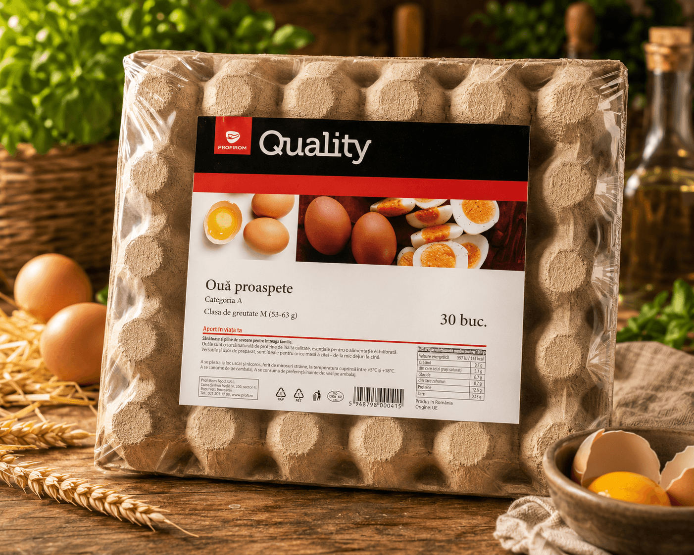 TRANSGOURMET QUALITY OUA COD 2 CLASA 3L 30 BUC