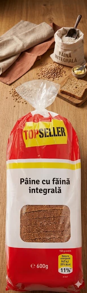 TOPSELLER PAINE CU FAINA INTEGRALA FELIATA 500G