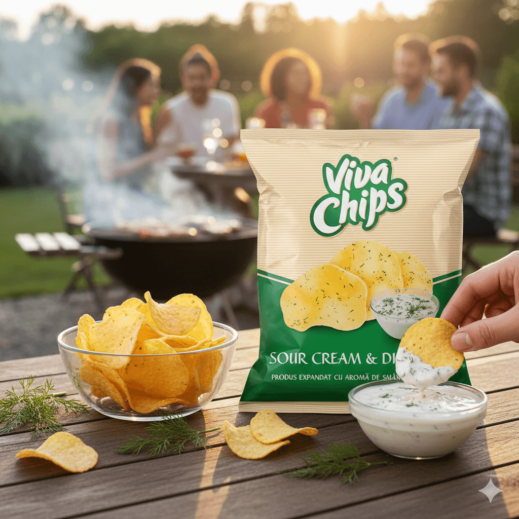 VIVA CHIPS SMÂNTÂNĂ + MĂRAR 50G