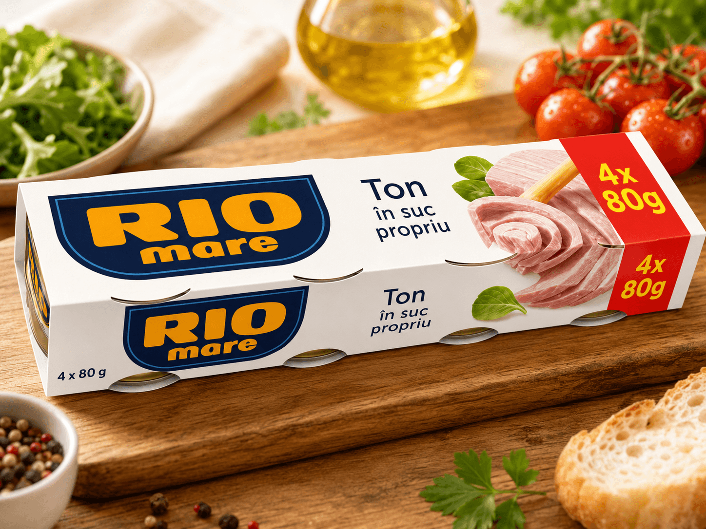 RIO MARE TON IN SUC NATURAL 4X80G PACHET