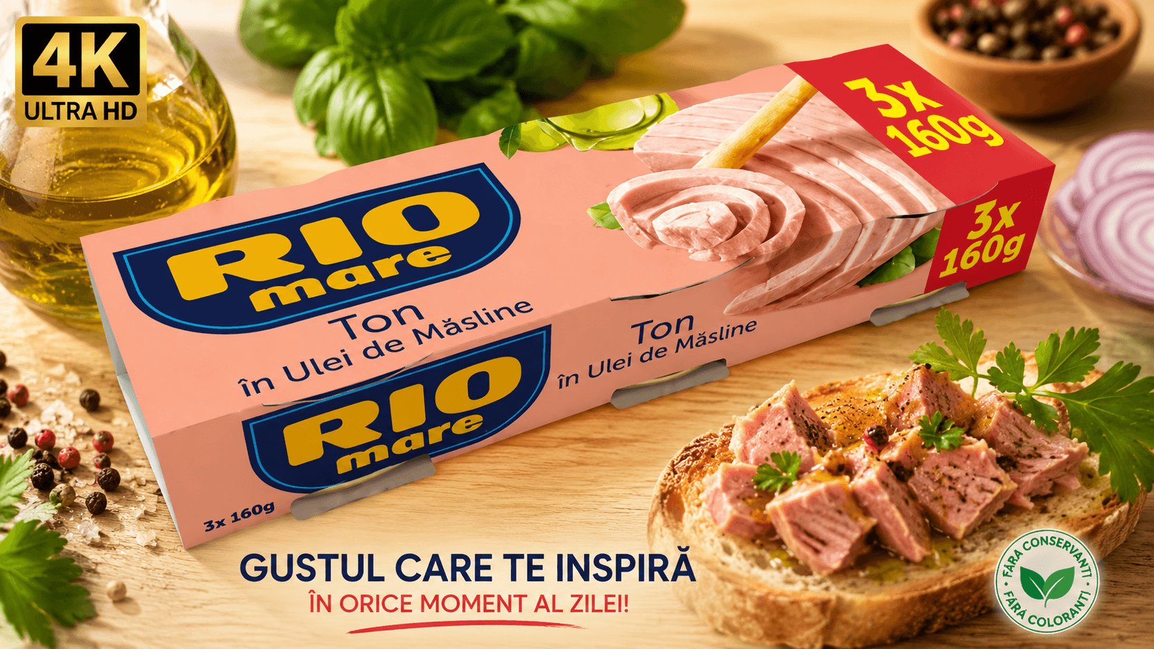 RIO MARE TON IN ULEI DE MASLINE 3X160G PACHET